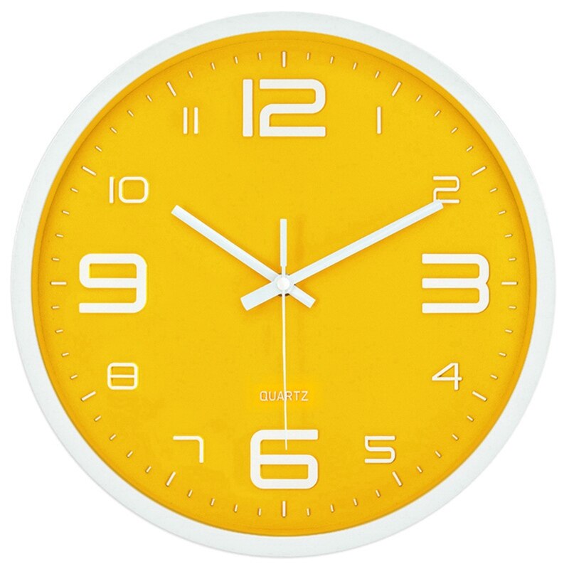 Large Digital Wall Clock Silent Nordic Yellow Modern Home Simple Wall Clock: Default Title