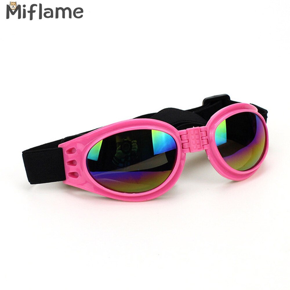 Miflame Multicolor Dog Protection Goggles Foldable Dog Glasses For Pet Eyewear Chihuahua Schnauzer Glasses Small Dog Sunglasses: Pink