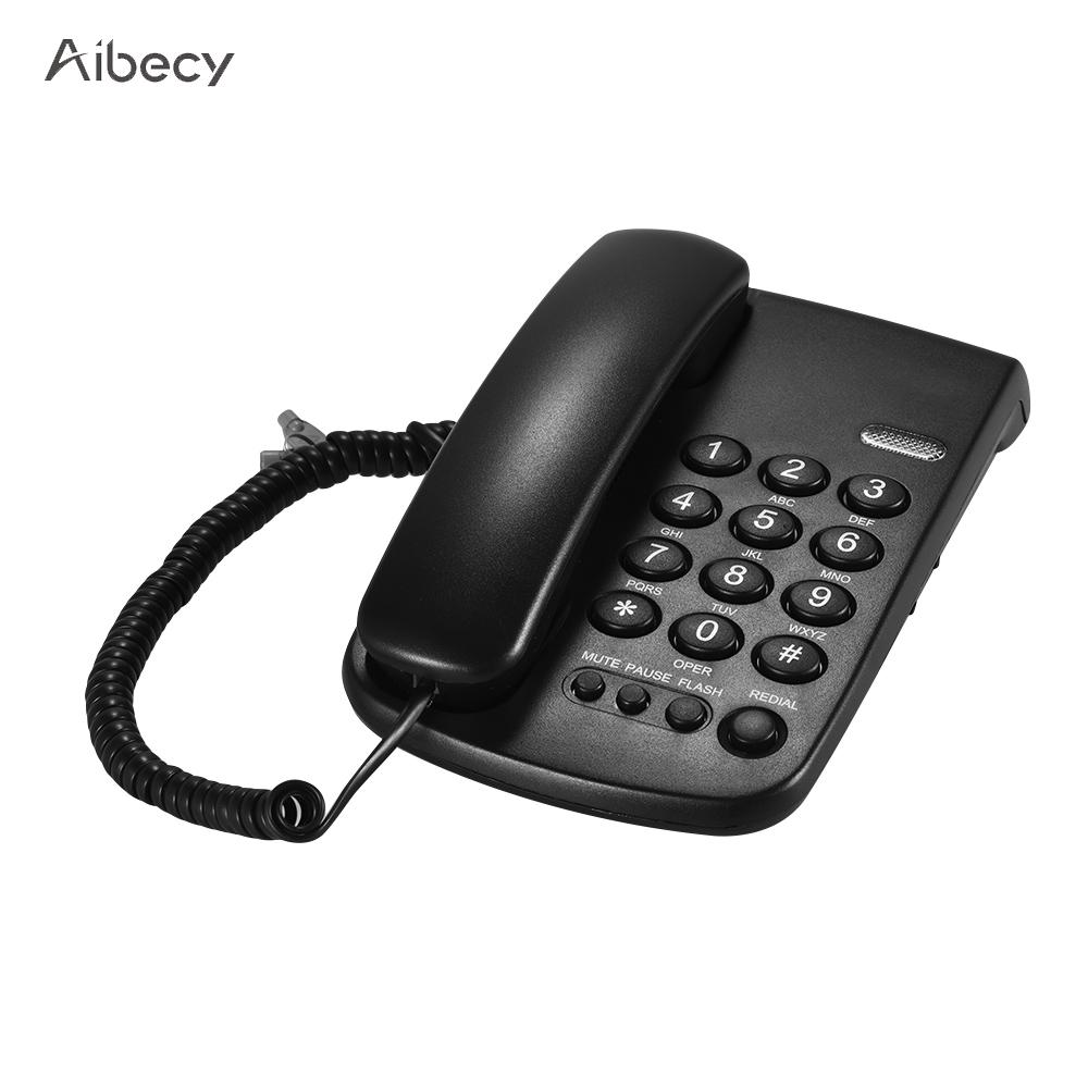 Portable Telefon Corded Telephone Telefone Phone Pause/ Redial/ Flash/ Mute Mechanical Lock Wall Mountable Base Handset