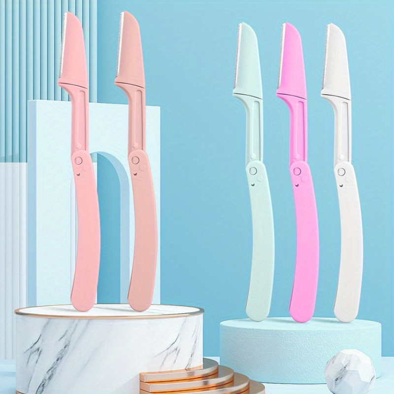 3 stücke Sicher Falten Damen Gesicht Rasierer Augenbraue Trimmer Klinge Anti-Scratch Rasierer Make-Up Werkzeuge Augenbraue Trimmer Gesicht Rasierer für Frauen
