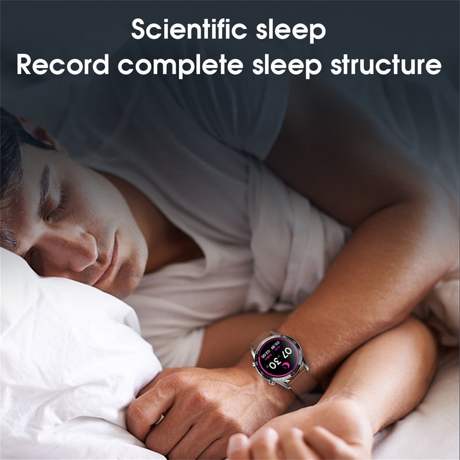 BEHATRD Smartwatch - 1.28" Temperature, Heart Rate, GPS - IP68 Waterproof - Rubber & Silicone Strap
