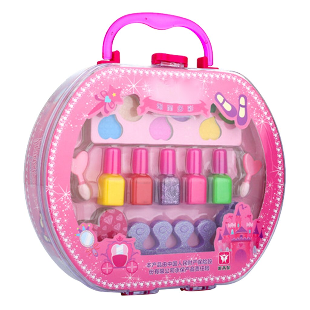 Bambini chiodo polacco Cosmetici E di Trucco impostato Valigia Rosa Bambini Giochi Di Imitazione Giocattolo