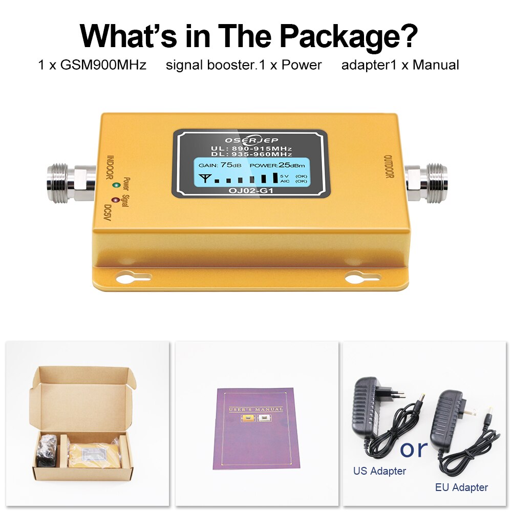 Cost-effective LCD Display 2g/3g GSM 900MHz Signal Repeater GSM Signal 20dbm LCD Display Cell Phone Not Include Antenna