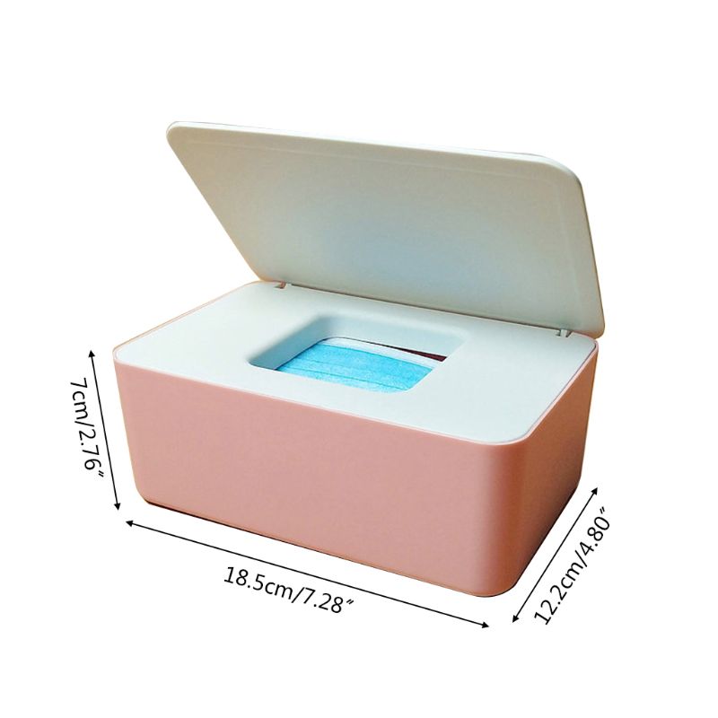 Baby Wet Wipes Dispenser Tissue Storage Box Mouth Masks Case Holder with Lid R2JF