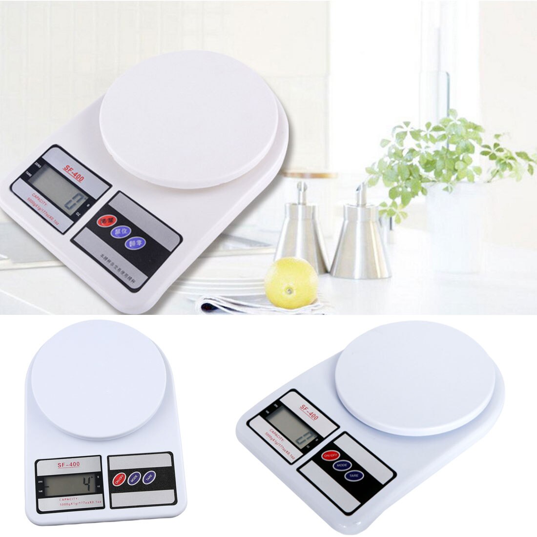 10Kg x 1g Digital Libra Kitchen Scales Electronic Balance 10000g Fruit Weight Scale for Diet Bodybuilding