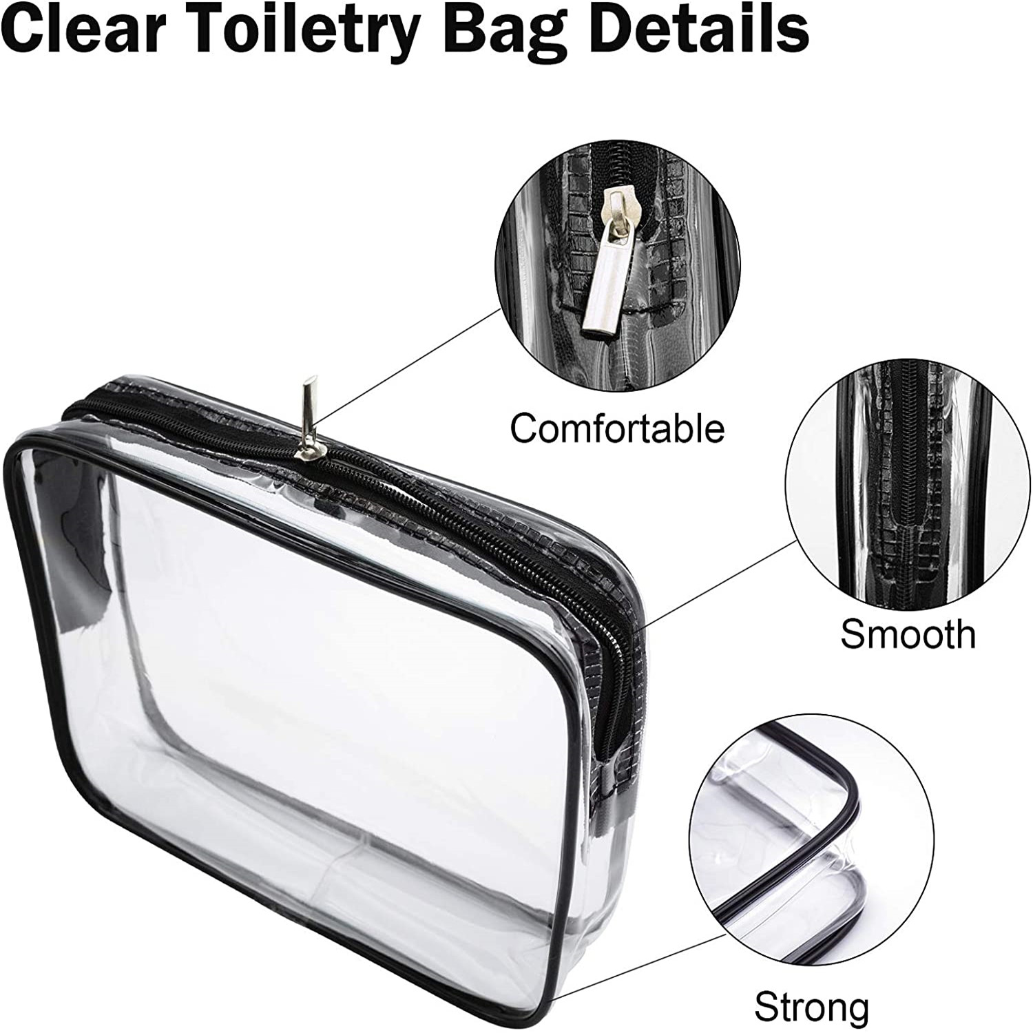 Jinlaili Borsa Cosmetici Trasparente, Borse da Toilette Impermeabile