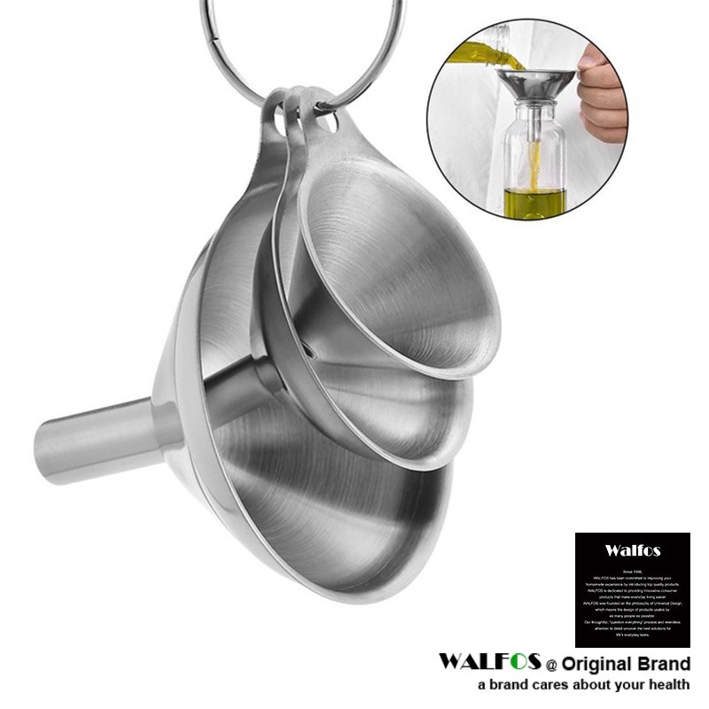 3 Pcs/Set Stainless Steel Funnels Multi-Use Kitchen Funnel Set For Transferring Liquid Fluid Cooking Oils & Powder Tools