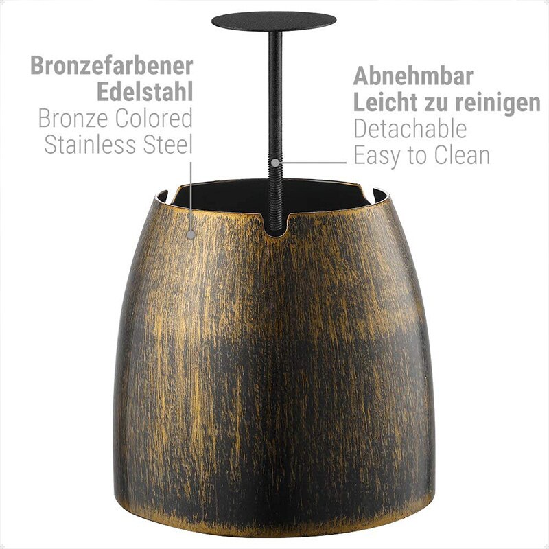 Wind Asbak Brons Rvs Asbak Voor Outdoor En Indoor Metalen Tafel Asbak Xl