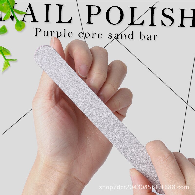 Limas cuadradas profesionales para uñas, 1 Uds., papel de arena de media luna 100/180, bloques de pulido de uñas, herramientas para el cuidado de la manicura y pulido
