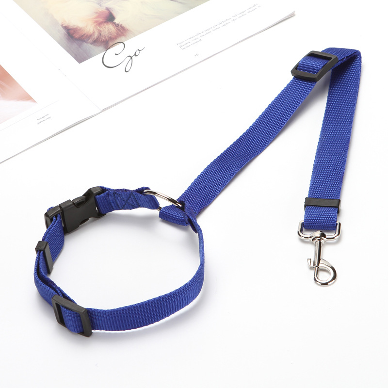 Universele Praktische Veiligheidsgordels Voor Honden Katten Ajustable Sterke Nylon Touw Leash Voor Autostoel Hoofdsteun Huisdier Outdoor Supply: Blauw / 2.5cm width