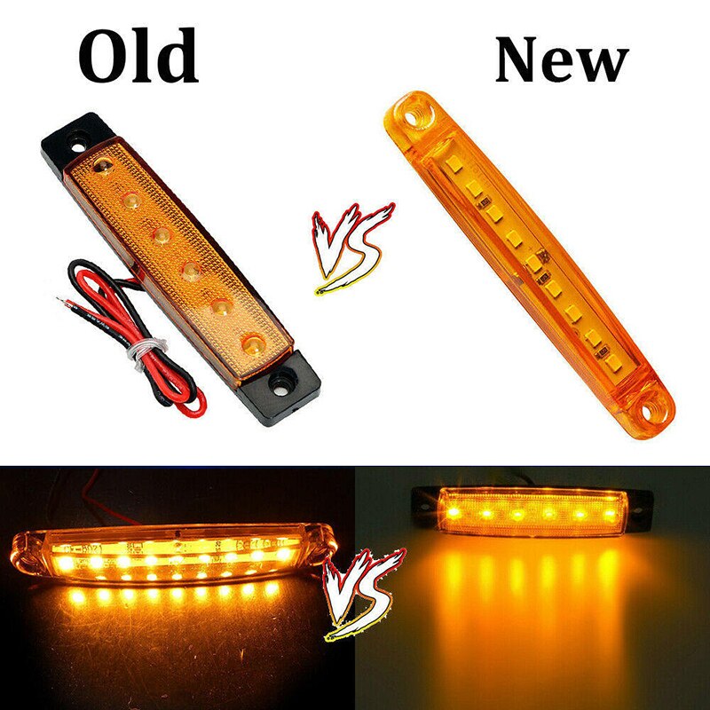 Lampe sidelys  dc 24v sæt abs plast tilbehør dele 9 led bus lastbil markør