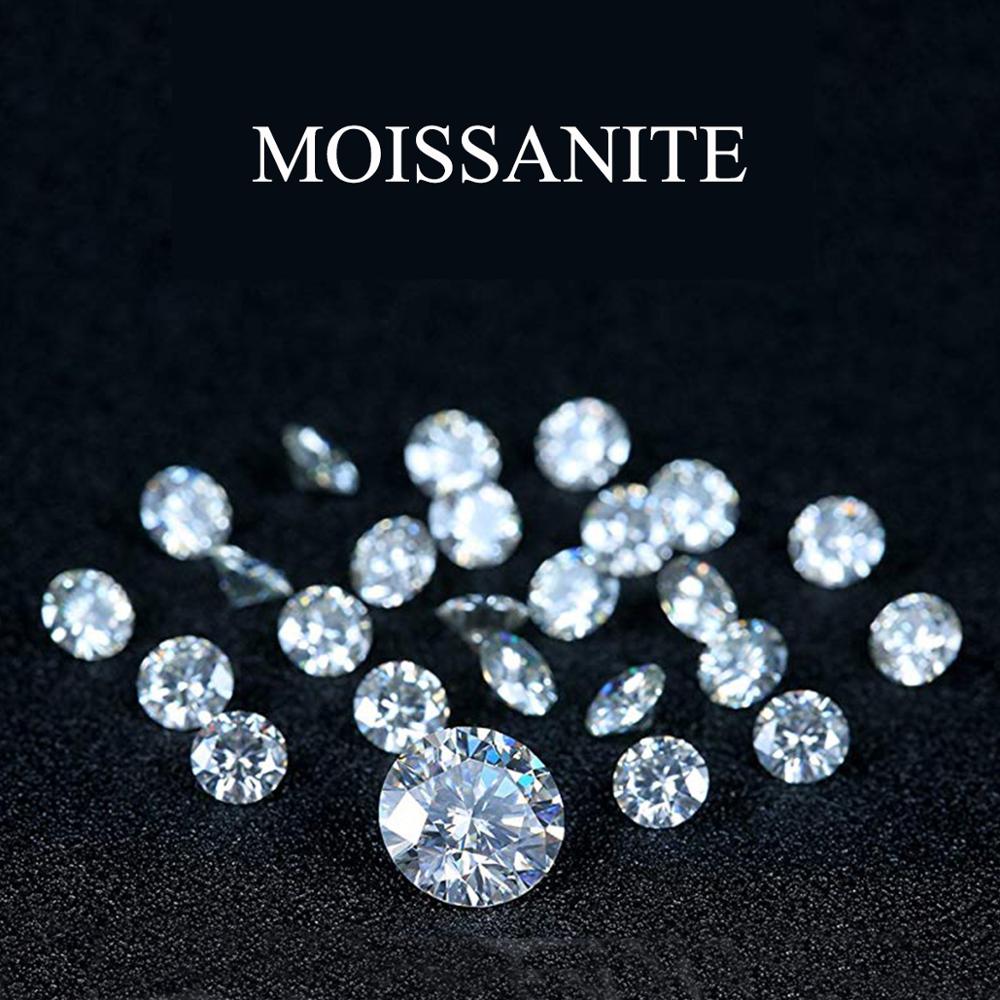 Real Natural Loose Moissanite Beads 1.0ct Carat 6.5mm VVS1 D Round Brilliant Cut Lab Diamond DIY Moissanite Ring Pendant Jewelry