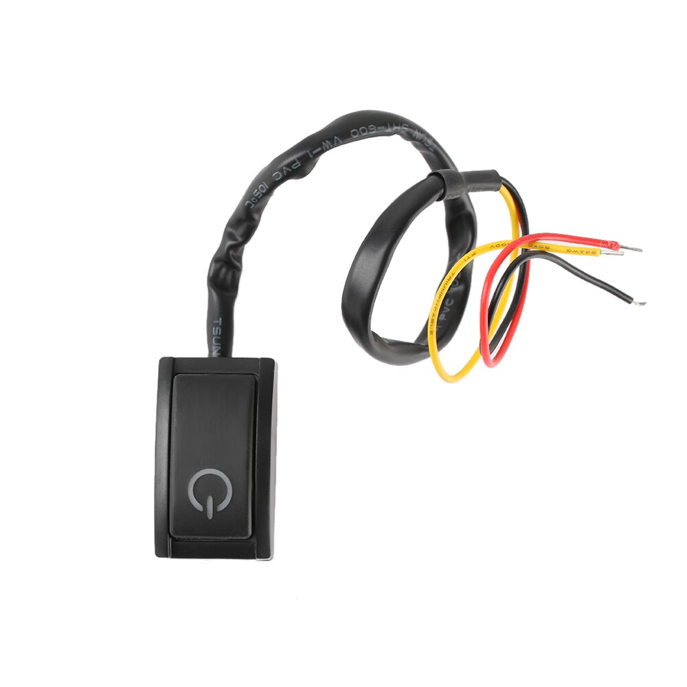 Universal DC12V/200mA Black Car Push Button Switch Adhesive Latching Turn ON/OFF Switch Symbol Paste Type Push Button