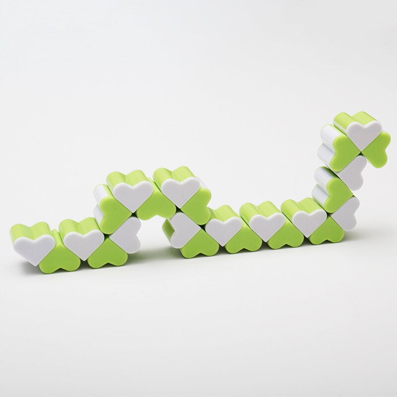 MINIMagic cubo Serpente Giocattolo Blocchi Righello Magia Snake Twist stickless Di Puzzle Strano colore a forma di Giocattoli Educativi Divertenti Per I Bambini: light green