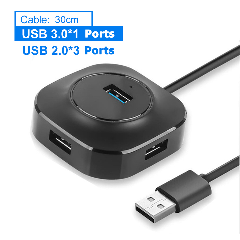4 in 1 Portable USB Hub USB 3.0 Hub 2.0 Multi USB Splitter Usb flash drive Mini Hab usb3.0 HUB Port USB-Hub Expander For PC usbc: USB 3.0 2.0 Cable 30