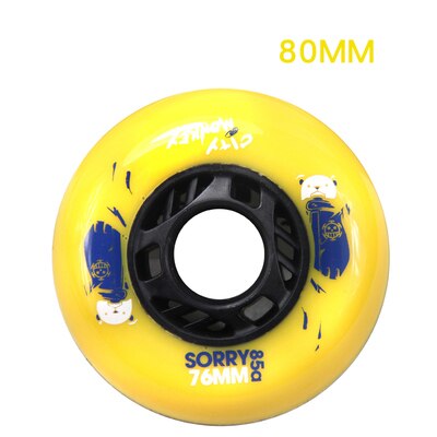 roller skate wheel inline wheels 85 A PU wheel 8 pcs per lot: yellow 80