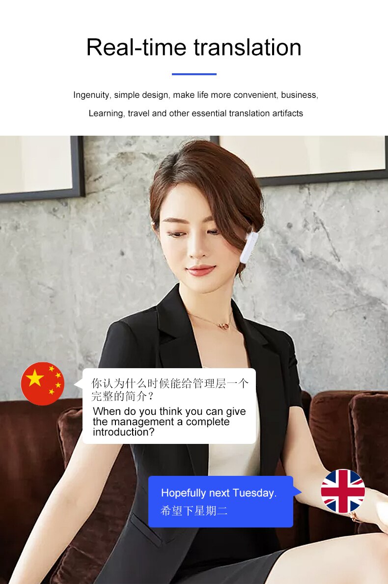 Pour CYKE sans fil Bluetooth traduction casque affaires musique intelligente casque pour IPhone pour Android Bluetooth 5. 0