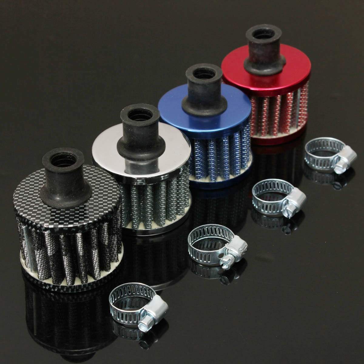 Universal 12mm holdbar motorolie koldluftindtag filter kit krumtaphus ventilationsdæksel udluftning