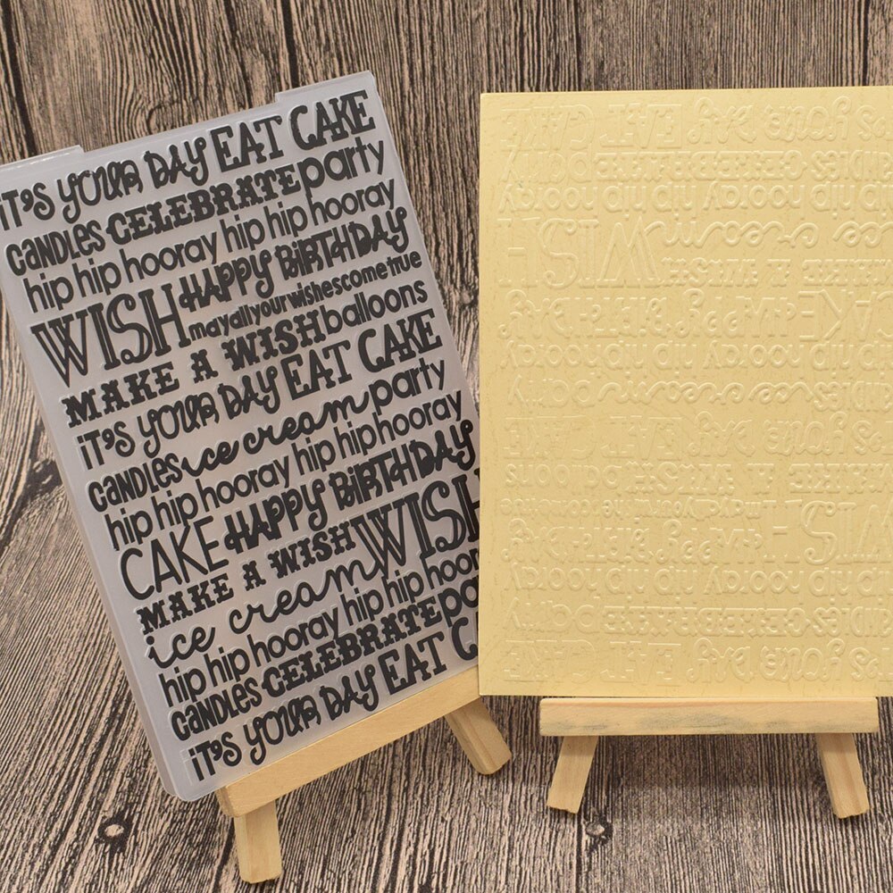 Happy Birthday Stamps Plastic Embossing Folder Template For Scrapbooking Photo Album Paper Card Making