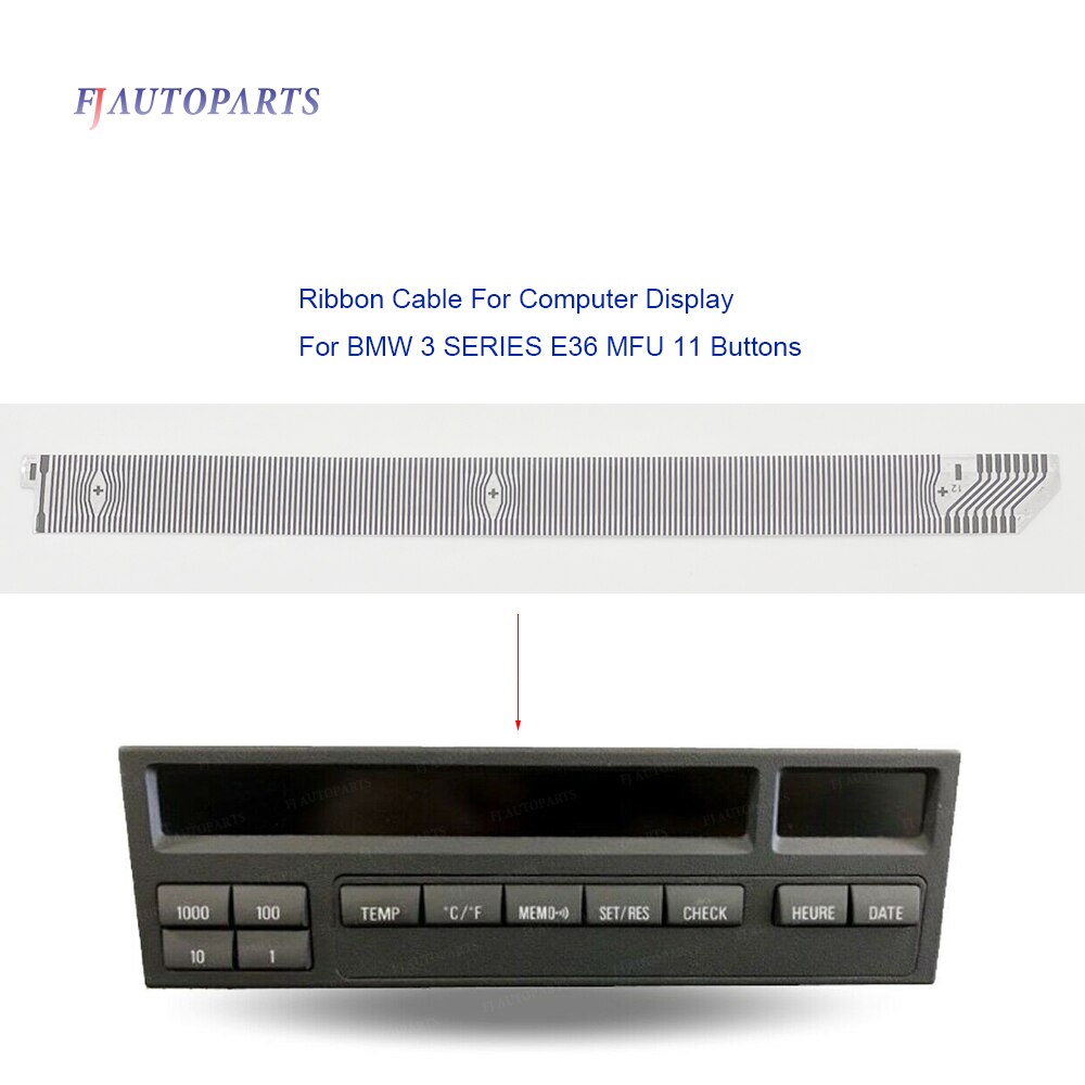 Conector de CABLE de listón de carbono para ordenador, Conector de pantalla OBC de 11 botones para BMW Serie 3 E36 MFU en placa