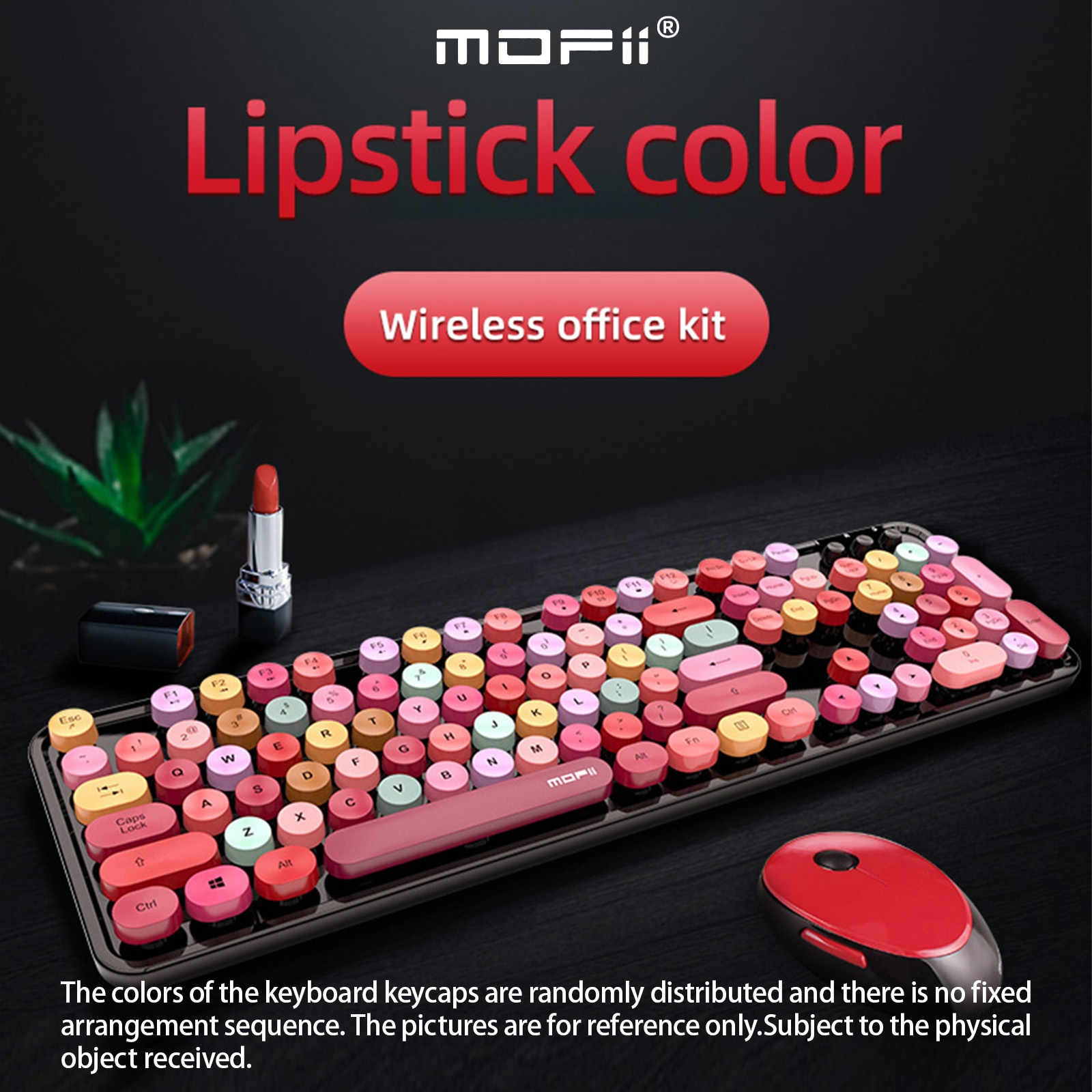 Kolorowy zestaw słodkiej bezprzewodowej klawiatury i myszy — pakiet Combo do dekoracji domu i użytku osobistego: SZARY