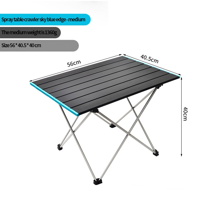 Udendørs picnic foldebord høj styrke aluminiumslegering bærbar ultralet campingbord sammenfoldeligt middagsbord til familiegrill: M