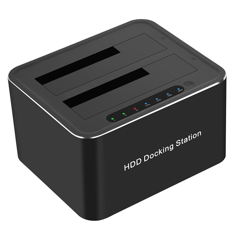 USB 3.0 robić SATA podwójne gniazdo zewnętrzna stacja dokująca HDD SATA podwójna stacja dokująca HDD mobilna obudowa dysku twardego klon Offline, wtyczka amerykańska