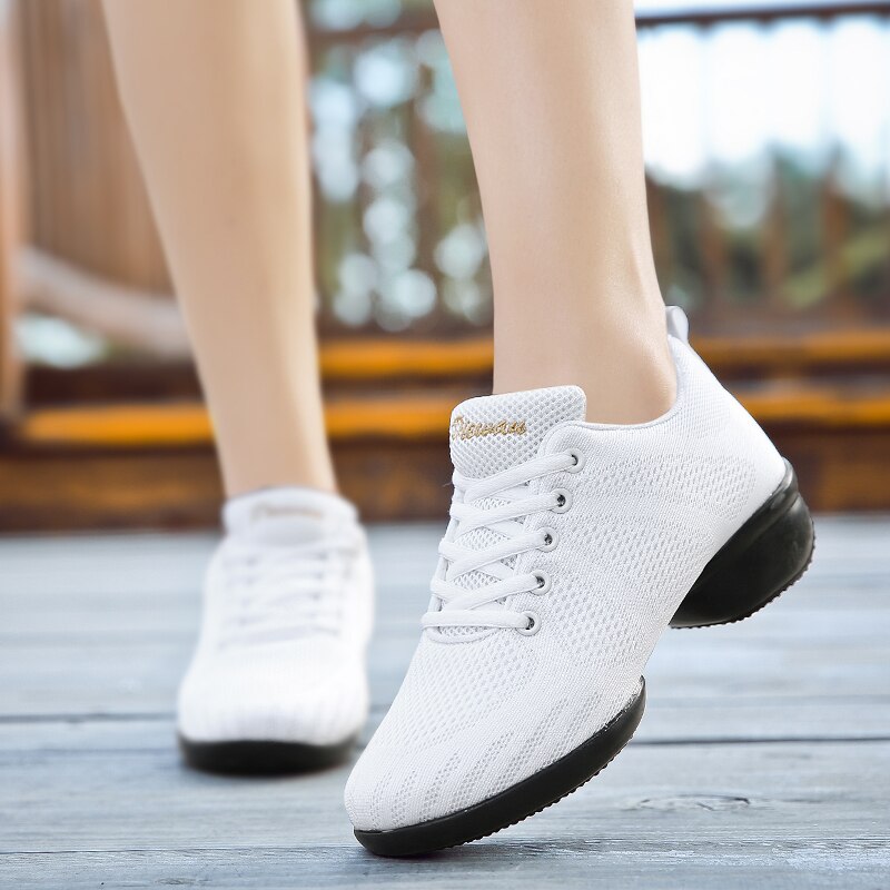 Dans Schoenen Voor Meisjes Sport Zachte Zool Adem Vrouwen Praktijk Schoenen Moderne Jazz Dansschoenen Sneakers Gratis