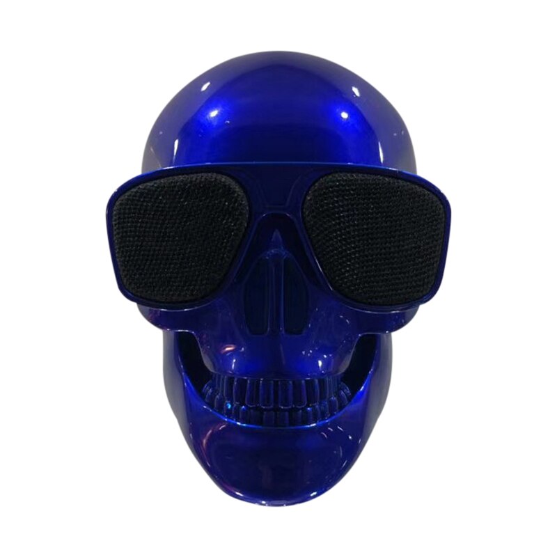 Haut-parleur Bluetooth sans fil de crâne de personnalité Portable Mini haut-parleur de crâne haut-parleur polyvalent de Subwoofer Mobile: Blue