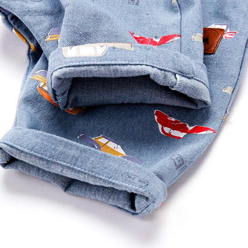 Överlägsen pojkar sommarshorts bomull haren fritids sport jeanstryck bil baby toddler jeans barnkläder