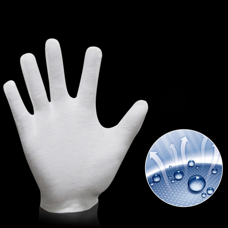 12 pares de guantes de algodón blanco suave y transpirable, accesorios de vestir, guantes de trabajo, ofertas especiales.
