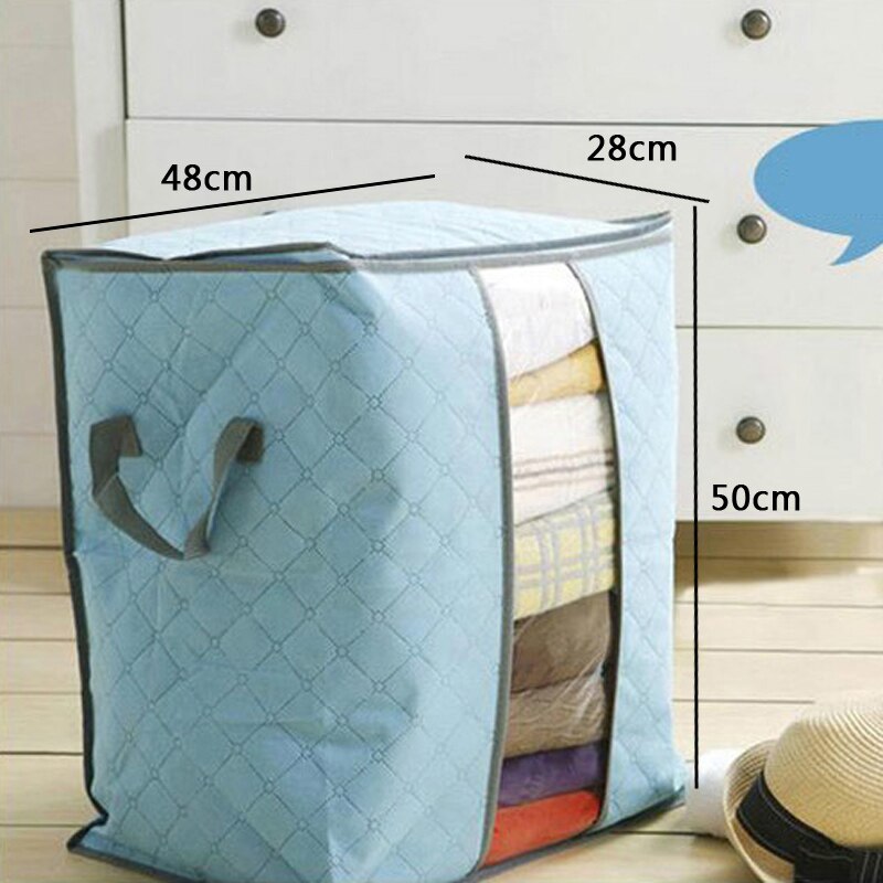 Non Woven Portable Clothes Storage Bag Wardrobe Closet Organizer Garment Bag Storage For Quilt Blanket Bedding Clothing Bag