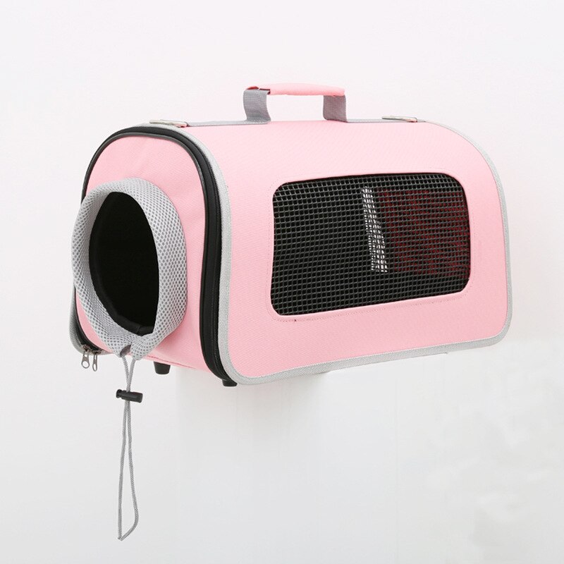 Pet Bag Outdoor Portable Pet Breathable Shoulder Bag Handbag SpaceCats Dogs Backpack Folding Travel Shoulder Bag Cats Dogs: PINK / 42x21x25