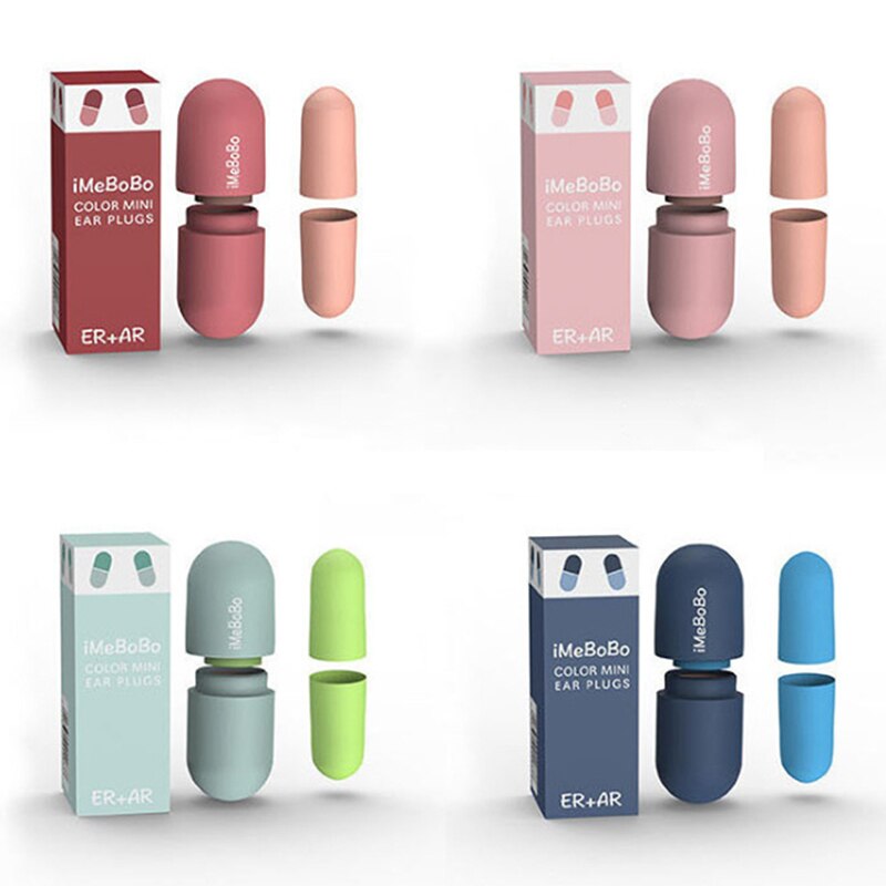 Tapones para los oídos de espuma viscoelástica, cápsula súper insonorizada para dormir, artefacto antirronquidos para dormitorio, caja de pastillas antirruido, 1 par
