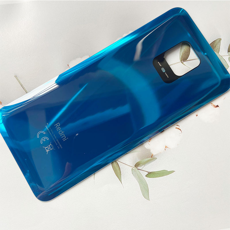 Cover posteriore in vetro per Xiaomi Redmi Note 9 Pro copribatteria custodia posteriore porta pannello in vetro custodia per Redmi Note 9S copribatteria: 64MP no lens blue