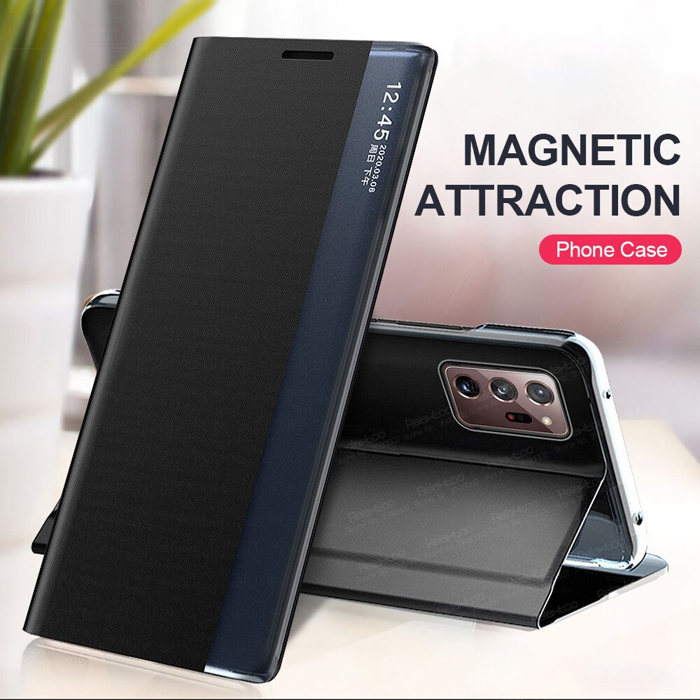 For samsung note 20 ultra case Leather Fabric cloth Magnetic Flip smart cases For samsung galaxy note20 stand phone Cover coque