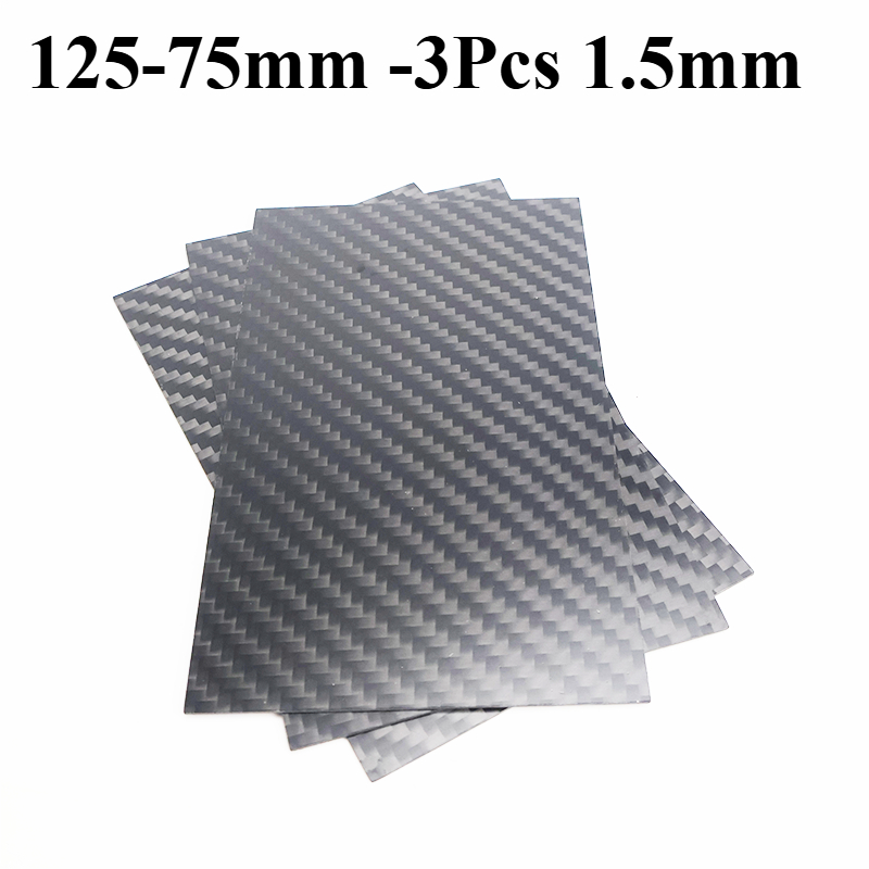 3Pcs 125mm X 75mm Real Carbon Fiber Plate Panel Sheets 0.5/ 1/ 1.5/ 2/ 3mm 4mm 5mm Thickness Composite Hardness Material Cutting: Red