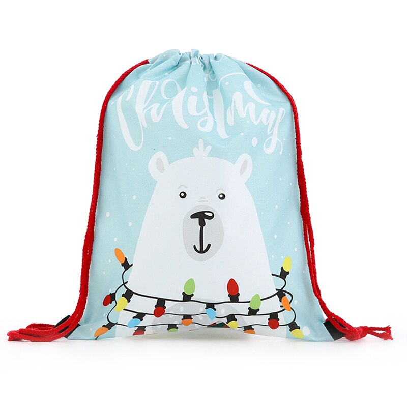 drawstring backpack Women mini Backpack 3D printing travel softback bags men bag Girs Santa Claus Multicolor Rope
