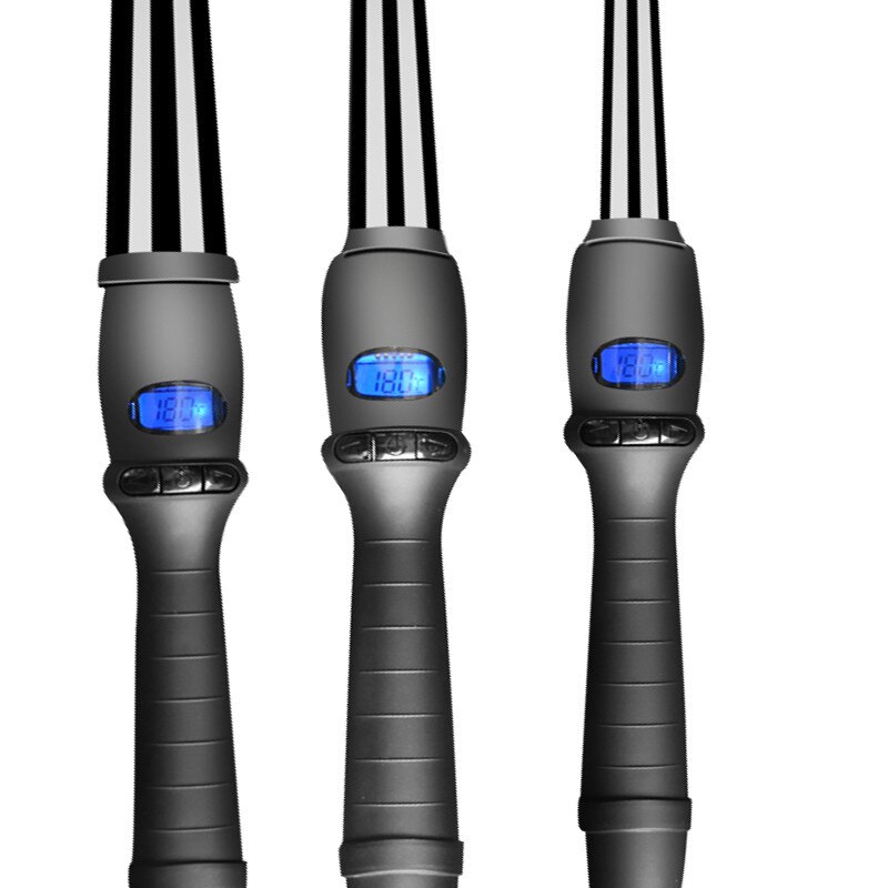 Curler curling rod LCD conical curler single tube ceramic glazed pear cone electric curler fast hair styling tool