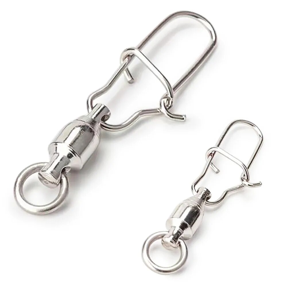 GOBAIT 20 pièces connecteur à pression pivotant broche roulement à billes anneau roulant boucle Kit Pesca ligne de leurre connecter serrure croisée outils de pêche