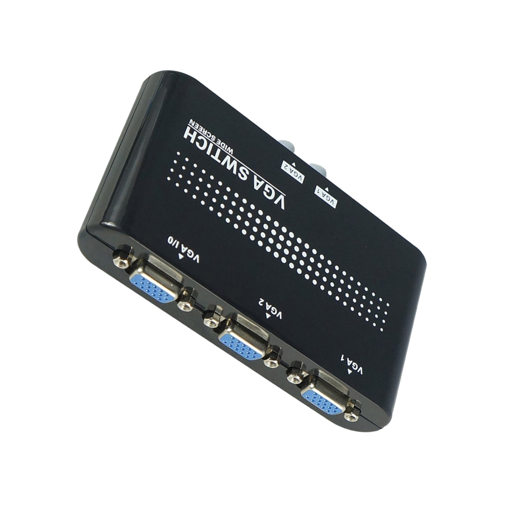 2 In 1 Out VGA/SVGA Manual Sharing Selector Switch Switcher Box For LCD PC KVM Switches Display 1080 HD Video Converter
