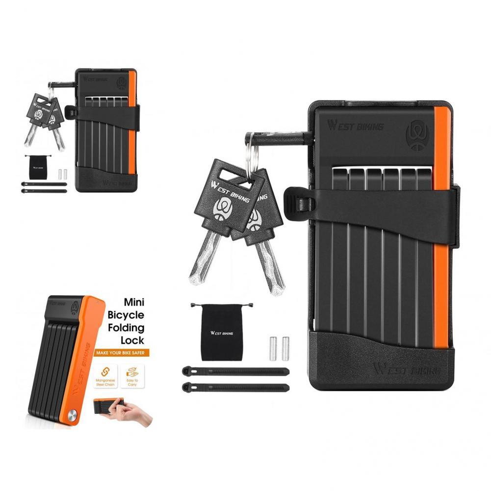 Folding Lock PP Outer Bicycle Lock Foldable Anti Rust Sturdy High Strength Folding Chain Lock