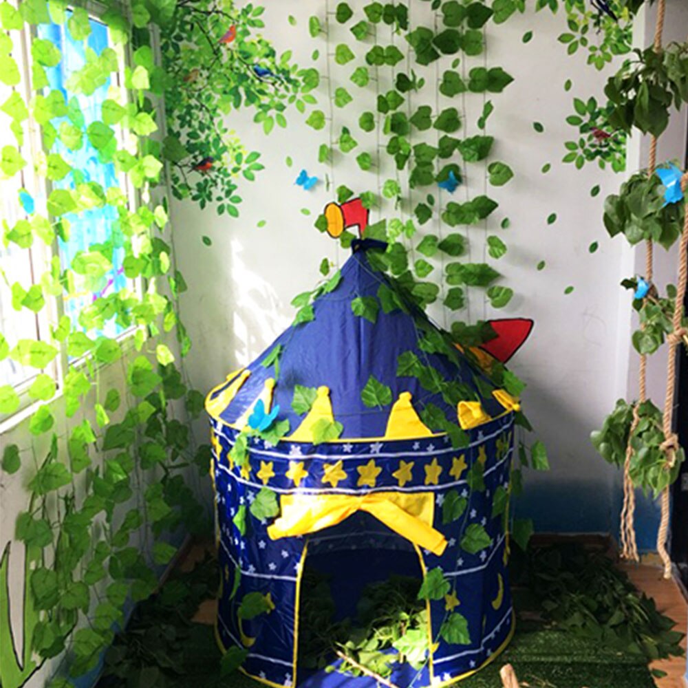 Artificial Grape Green Leaf Artificial Plants Creeper Wall Hanging Rattan String Party For Home Decor Artificial Plants