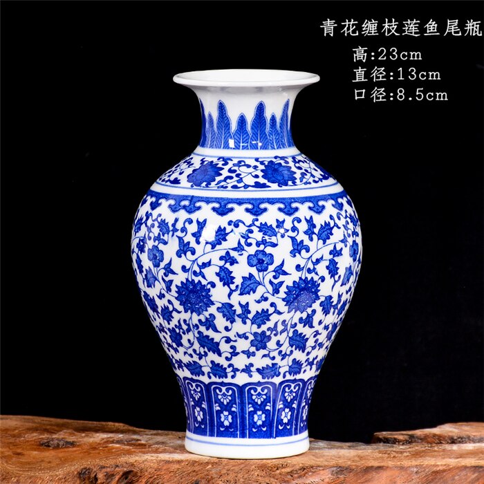 Jingdezhen Ceramics Ancient Blue and White Porcelain Vase
