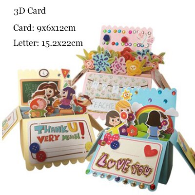 DIY 3D Cartoon Greeting Card Thanks Card Graduation Card Teacher Friend Classmate Brithday Card For Children Kid Toy: 3D greeting card 4