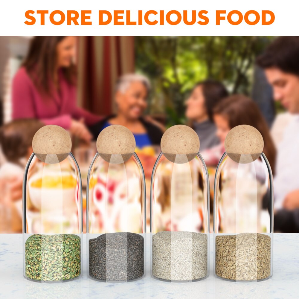 1200ML Storage Tank Transparent Transparent Sealed Cans for Restaurant Kitchen