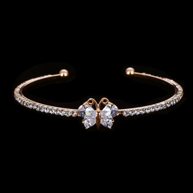 Zoshi Mode Zirconia Vlinder Golden Plated Charm Armbanden &amp; Bangles Crystal Sieraden Voor Vrouwen Sieraden