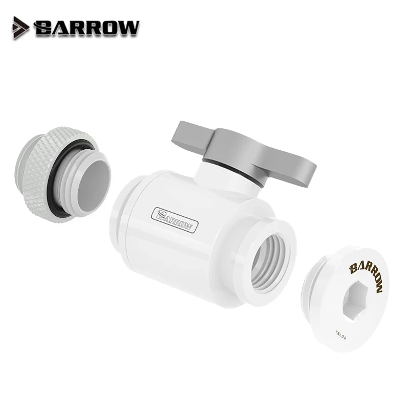 Barrow Water Valve Kit G1/4 Thread Double Female Cooler System: WHITE