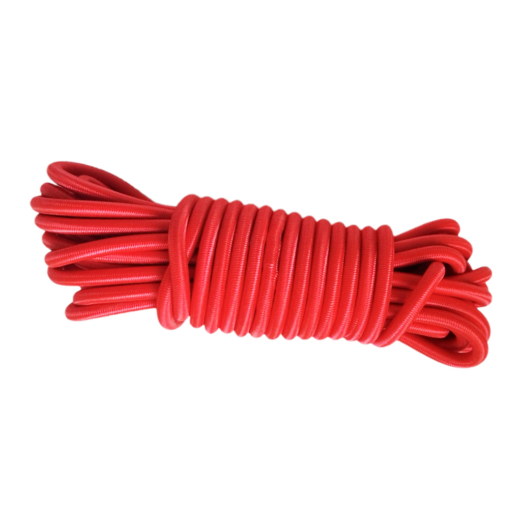 Hoge Sterke 4mm Bungee Cord Marine Grade Zware Shock Touw Tie Down Stretch 10 Meter Marine Boot Kajak touw: Red