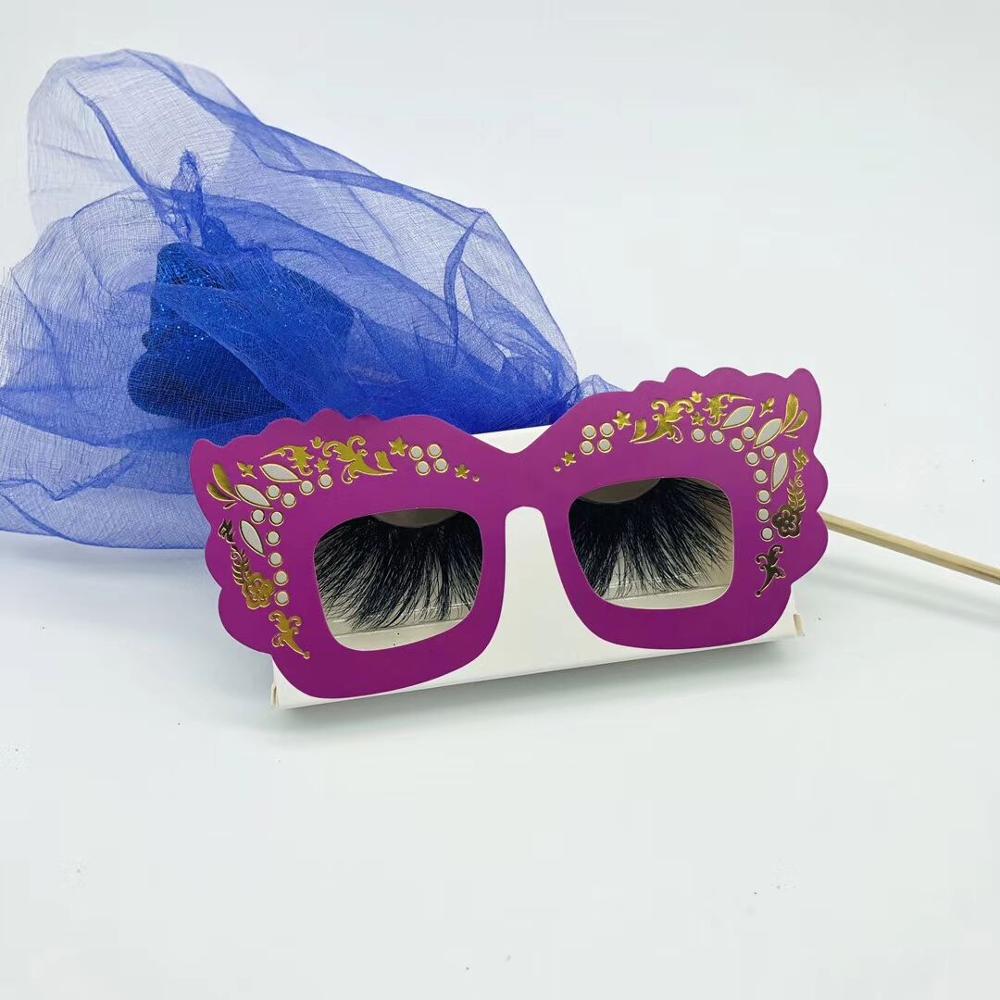 100 Stuks Lege Wimpers Verpakking Zacht Papier Lash Doos Glazen Marmeren Voor 25Mm Strip Lashes 3D Nertsen wimpers: C